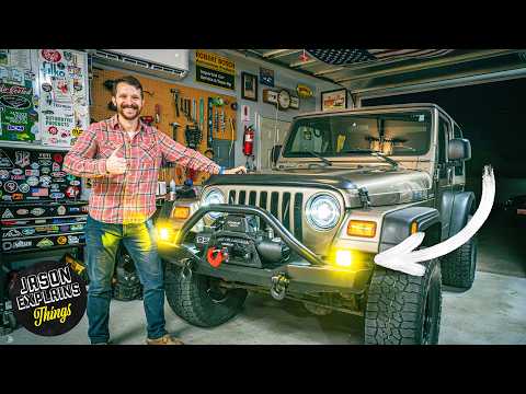 Dad's Jeep Wrangler TJ Gets Off Road Lights! (ALL OEM WIRING, SWITCH)
