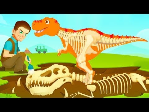 Fun Jurassic Dig Game - Kids Find Dinosaur Bones With Cute Vehicles - Dino Game For Kids
