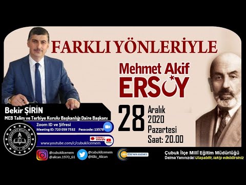 FARKLI YÖNLERİYLE MEHMET AKİF ERSOY - Bekir ŞİRİN - MEB Talim ve Terbiye Kurulu  Daire Başkanı