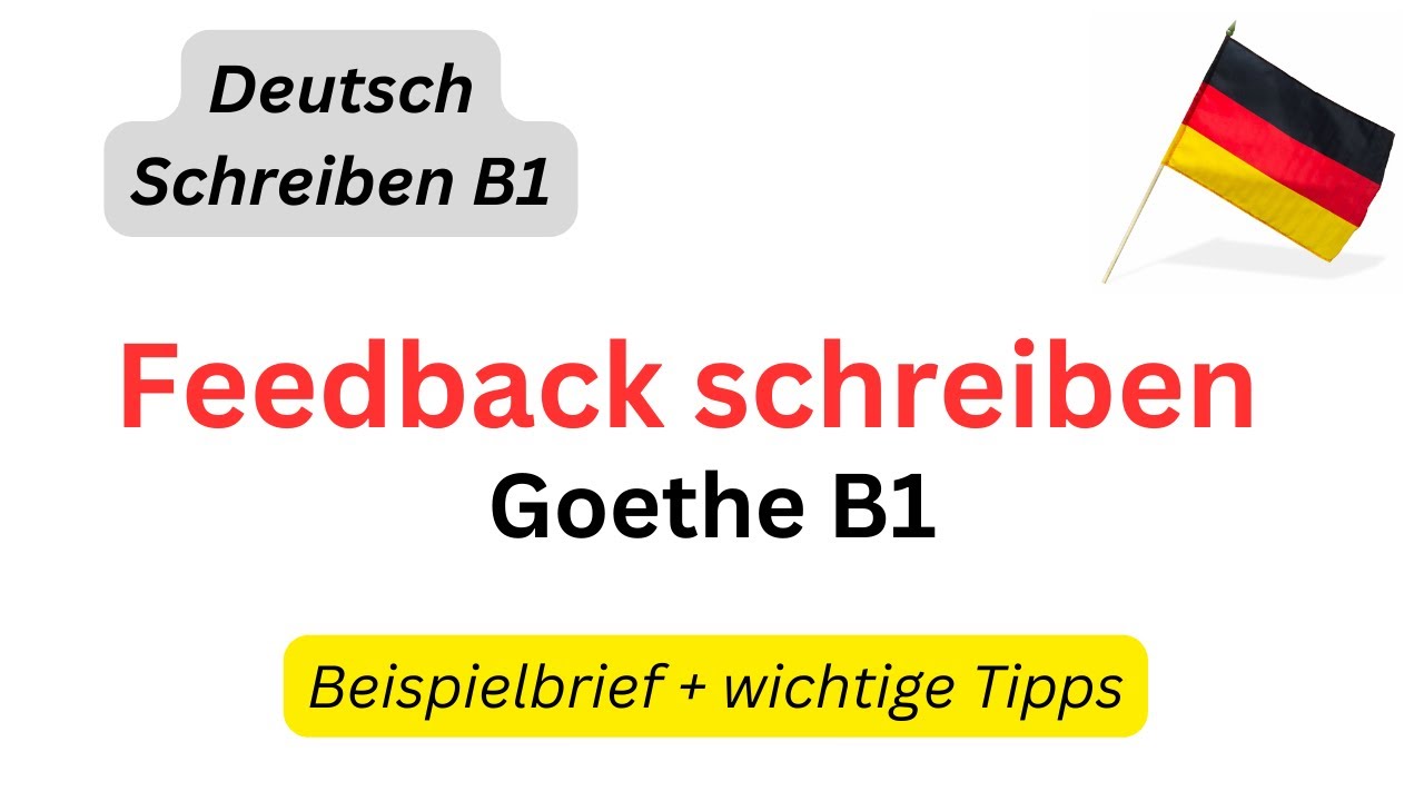 Prüfungsvorbereitung B1 Schreiben Teil 2 | Goethe- Deutschprüfung
