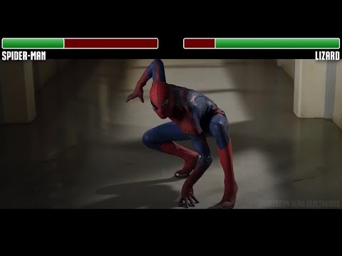 Spider-Man vs. Lizard WITH HEALTHBARS | School Fight | HD | The Amazing Spider-Man