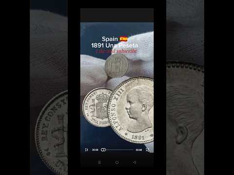 #spain  🇪🇸 Una Peseta 1891 Alfonso XIII #viral #silver #coin