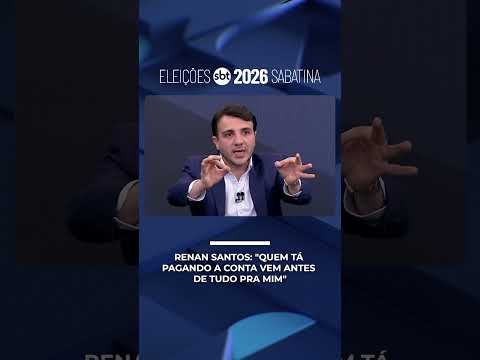 Renan Santos: "Quem está pagando a conta vem antes de tudo para mim" | #EleiçõesSBT2026