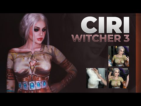 Ciri Witcher 3 Twitch Bodypaint Just Chatting Highlights | Djarii