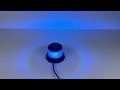 Modrý LED maják 12/24V - 48x 1W LED / na pevnú montáž / modrý hliníkový obal / ECE R65 (ø124 x 89mm) - Video Youtube