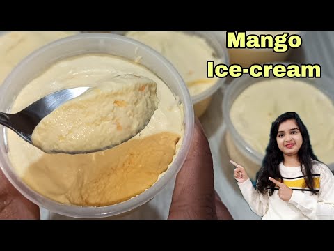 Mango Ice Cream At Home | Mango Ice Cream Recipe | Mango Ice Cream with Whipping Cream