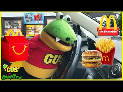 McDonald's Drive Thru! Gus the Gummy Gator gets Happy Meal Toys