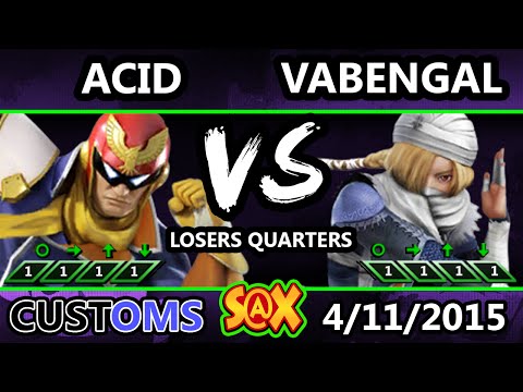 S@X Customs - Acid (CFalcon) Vs. nS | vaBengal (ZSS) Losers Quarters - Smash Wii U - Smash 4