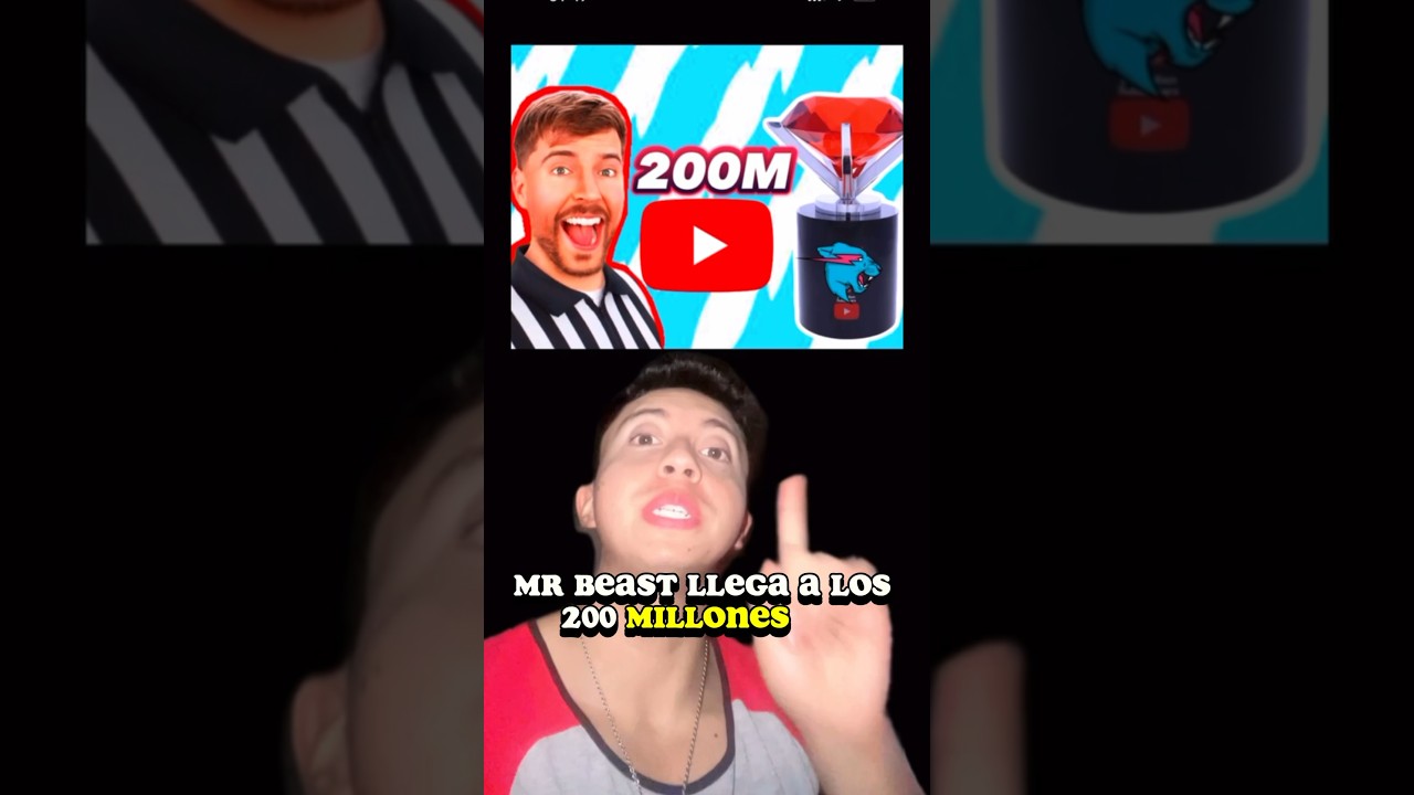 MR BEAST LLEGA A LOS 200 MILLONES DE SUSCRIPTORES!😱🤯 #short #mrbeast #curiosidades #epic #top