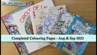 Completed Colouring Pages Aug & Sep 2023  |  Adult Coloring | What I Coloured in August & September