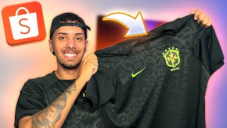COMPREI A CAMISA PRETA DO BRASIL NA SHOPEE