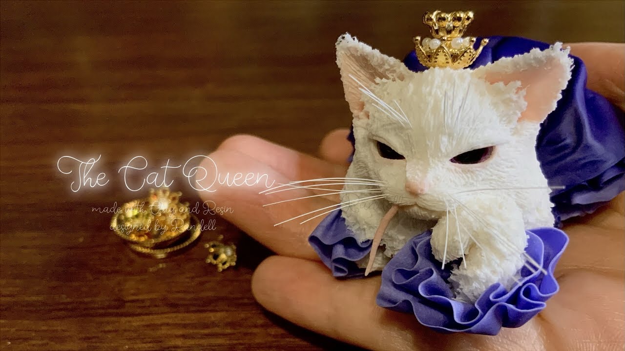 【樹脂粘土・レジン】猫の女王【Clay,UVresin】The Cat Queen | DIY