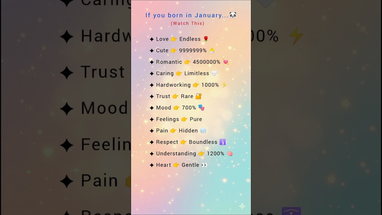 If You Are Born in January… 🐼 | (Watch This)