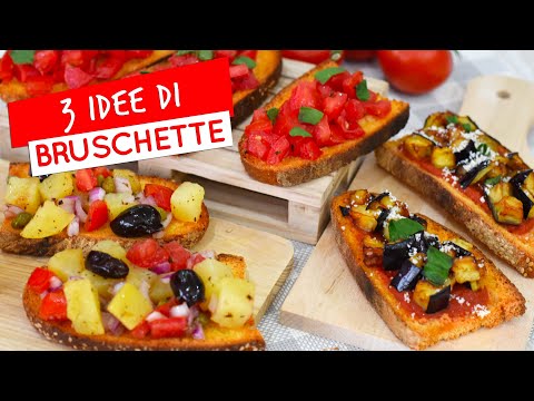 3 idee di bruschette: al pomodoro, all'insalata pantesca e alla parmigiana