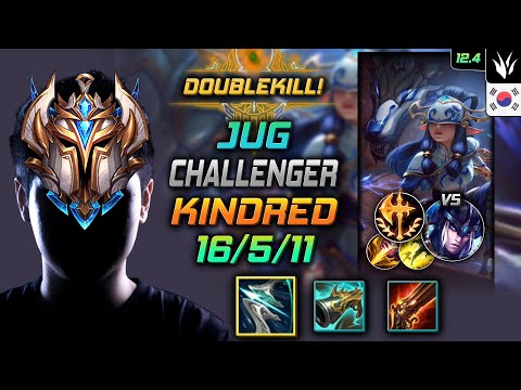 Challenger Kindred Jungle vs Sejuani - 챌린저 정글 킨드레드 돌풍 정복자 - LOL KR 12.4