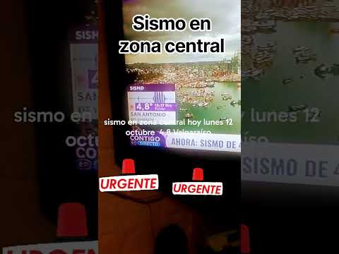 lunes 12 octubre sismo en zona central , epicentro en San Antonio Valparaíso,4,8