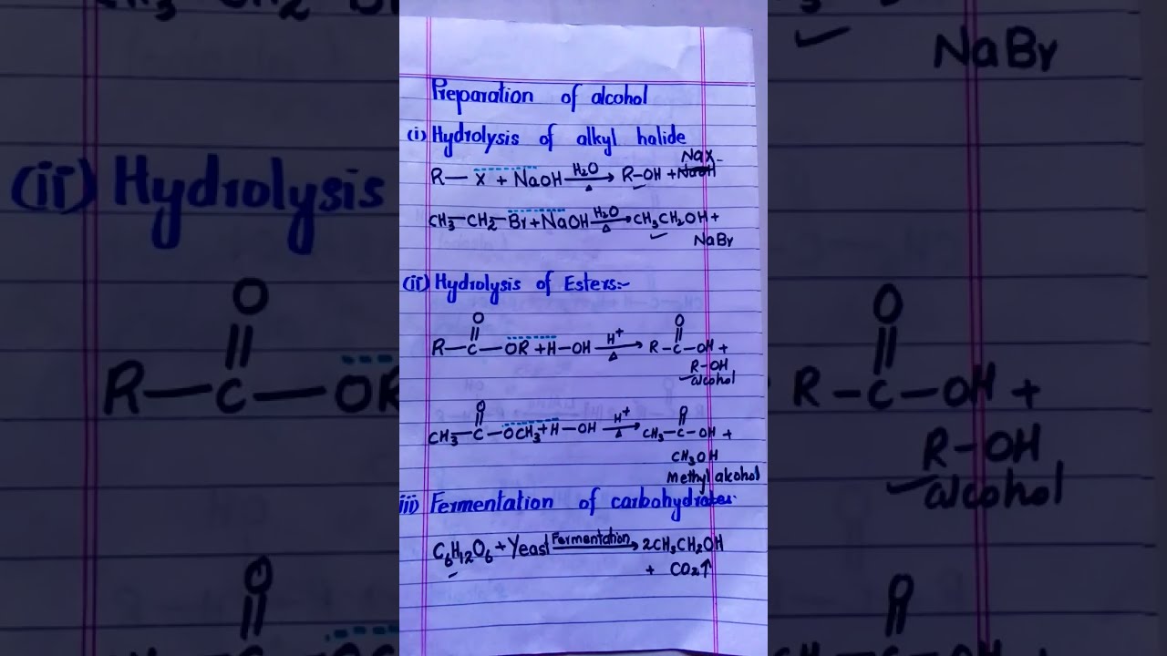 preparation of alcohols #shorts #youtubeshorts #chemistry #neet #trending #shorts