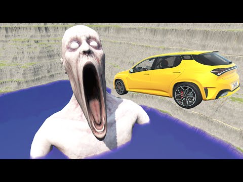 Jumping Cars into Shy Guy Canyon (SCP-096) - BeamNG.Drive