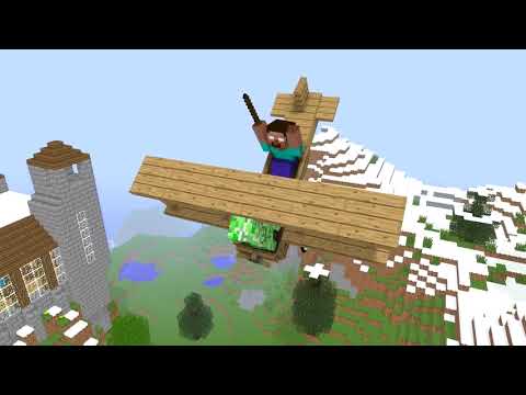 Monster School - Airplane Challenge -  Minecraft Animation