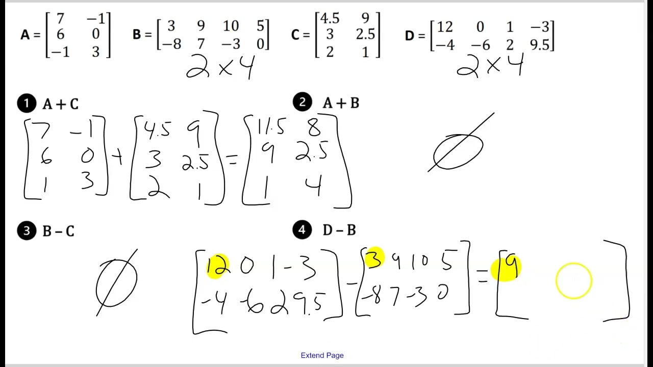Worksheet Intro to matrix