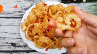 Cách làm Da heo chiên giòn cùng tỏi ớt