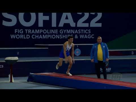 MAZURYK Oleh (UKR) M - 2022 Trampoline Worlds, Sofia (BUL) - Q Tumbling Exercise 2