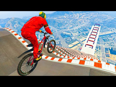 99% IMPOSSIBLE MEGA RAMP ON A BIKE!! GTA V ONLINE