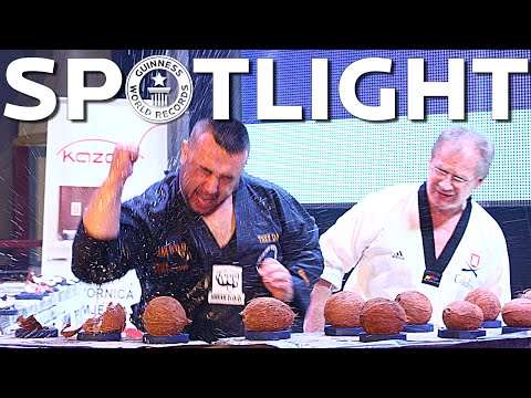 Spotlight - Most coconuts smashed in one minute by elbows