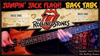 Jumpin' Jack Flash by The Rolling Stones - Bass Cover with Tabs Play-Along