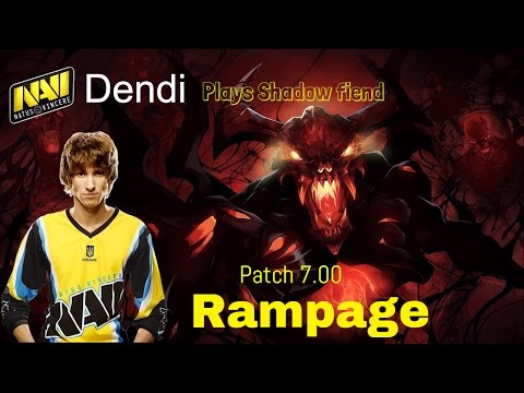dota 2 Pk :Na`Vi Dendi playing Shadow Fiend RAMPAGE 7.00