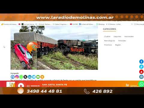 BOMBEROS VOLUNTARIOS DE SAN JUSTO TRABAJARON EN EL ACCIDENTE OCURRIDO EN VIDELA