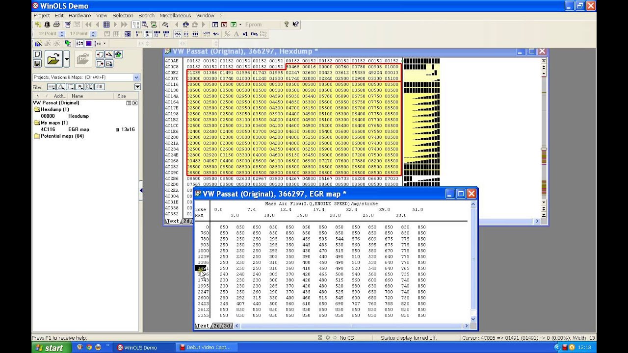 winols guide part 2. How to find EGR map in EDC15 file