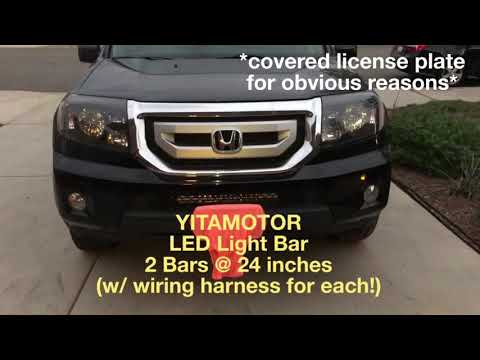 YITAMOTOR LED Light Bar x 2 (24 inches each & 24W) with Wiring Harnesses