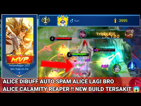 Alice di BUFF ‼️ ALICE JADI META 😱 Item build Alice Tersakit 2022 | Alice Mobile Legends