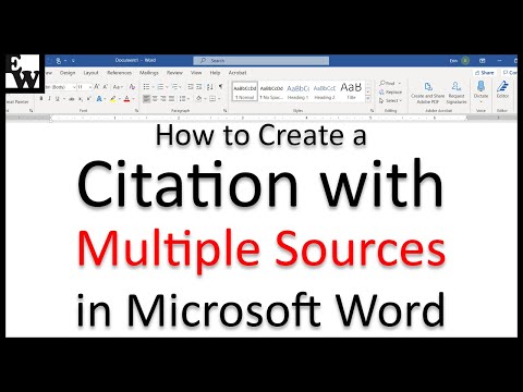How to Create a Citation with Multiple Sources in Microsoft Word Video