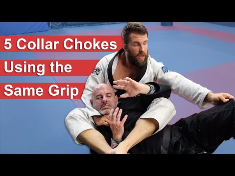5 Different Collar Chokes from Back Mount Using The Same Grip