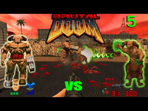 CYBERDEMON vs 5 BossBelphegor Infighting Brutal Doom Monster Fight