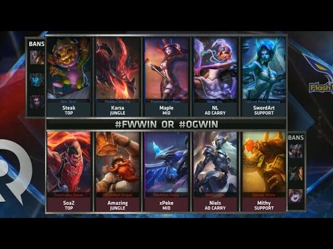 FW vs OG Highlights - FLASH WOLVES vs ORIGEN Game 1 - S5 WORLDS 2015 KNOCKOUT STAGE - QUARTERFINALS