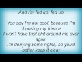Judge - Fed Up Lyrics