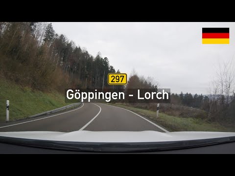 Driving in Germany: Bundesstraße B297 from Göppingen to Lorch