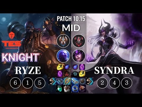 TES knight Ryze vs Syndra Mid - KR Patch 10.15