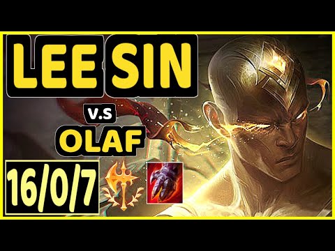 TYNX (LEE SIN) vs OLAF - 16/0/7 KDA JUNGLE GAMEPLAY - EUW Ranked GRANDMASTER