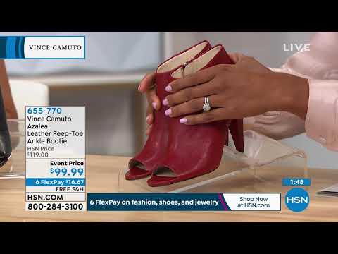 Vince Camuto Azalea Leather PeepToe Ankle Bootie