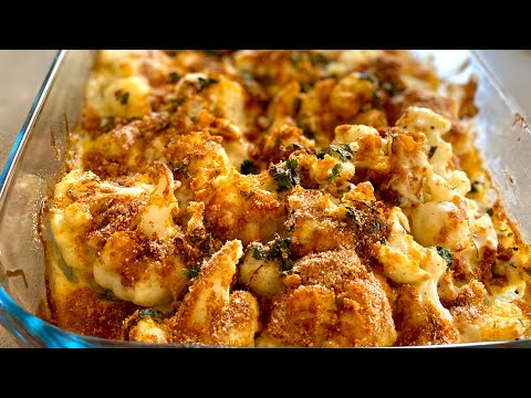 Цветная капуста ,запеченная в сырном соусе /Сauliflower baked with cheese sauce