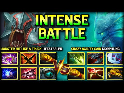 MONSTER HIT LIKE A TRUCK LIFESTEALER FACING AGAINST CRAZY AGILITY GAIN CARRY MORPHLING 7.40 DOTA 2