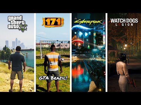 GTA 5 vs 171 vs Cyberpunk 2077 vs Watch Dogs Legion - SBS Comparison
