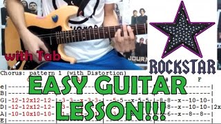 Rockstar - Nickelback (Complete Guitar Lesson/Cover)with Chords and Tab