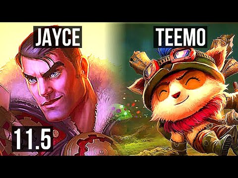 JAYCE vs TEEMO (TOP) | 13/2/8, 500+ games, 1.1M mastery, Godlike | NA Grandmaster | v11.5
