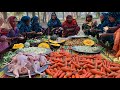 Chicken Veg Gravy Recipe - 100 KG Winter Vegetable Mixed Curry Cooking for Villagers