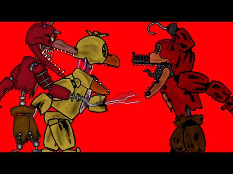 Witherd Foxy and witherd chica vs nightmare Foxy